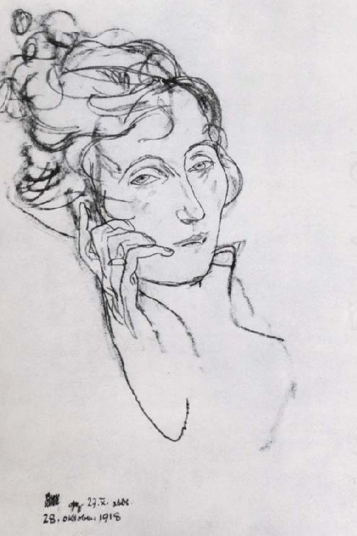 Schiele, Edith on deathbed